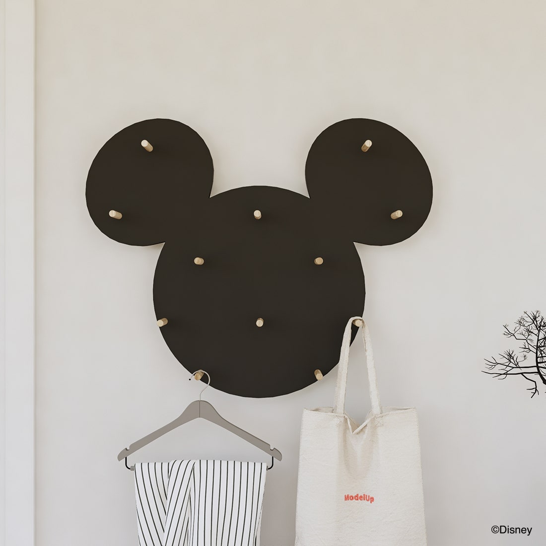 ชั้นแขวน DISNEY รุ่น MICKEY สีดำ