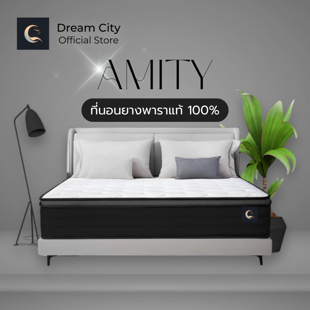 Dreamcity [แพ็คใส่กล่อง] ที่นอนยางพาราแท้ 100%เสริมพ็อกเก็ตสปริง+เมมโมรี่โฟมคูลเจล รุ่น Amity หนา 10 นิ้ว ขนาด 6 ฟุต-1