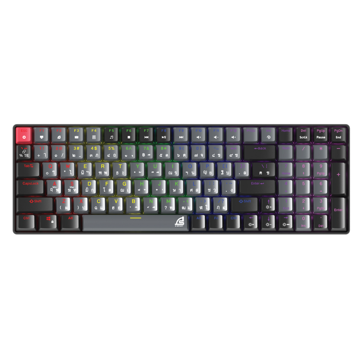 คีย์บอร์ดเกมมิ่ง SIGNO MOBILUS KB-723BG-B สีเทา-ดำ (Otemu Blue Switch)