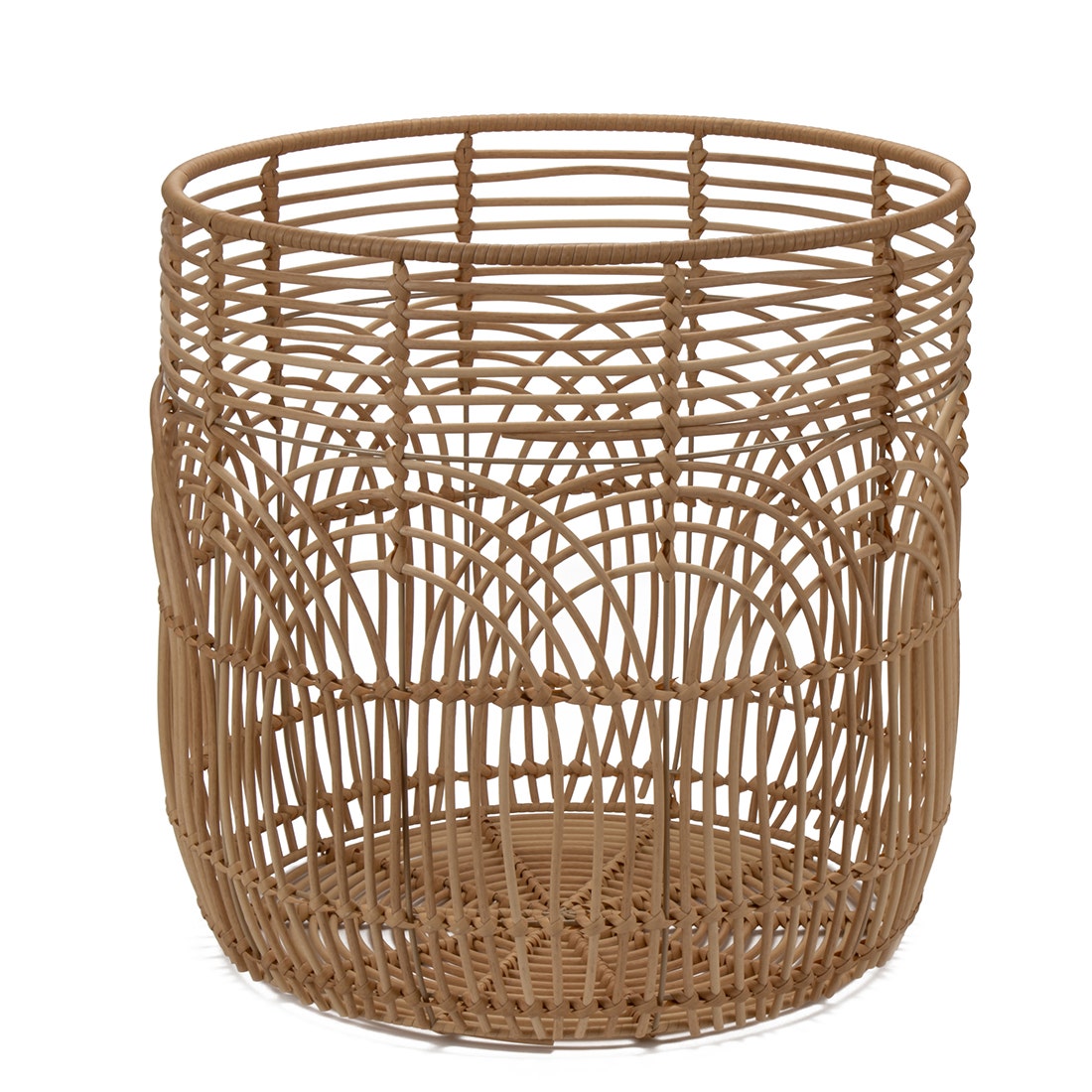 LS BASKET#GMQ29022C61/PLASTICRATTAN/L/CN สีไม้อ่อน1