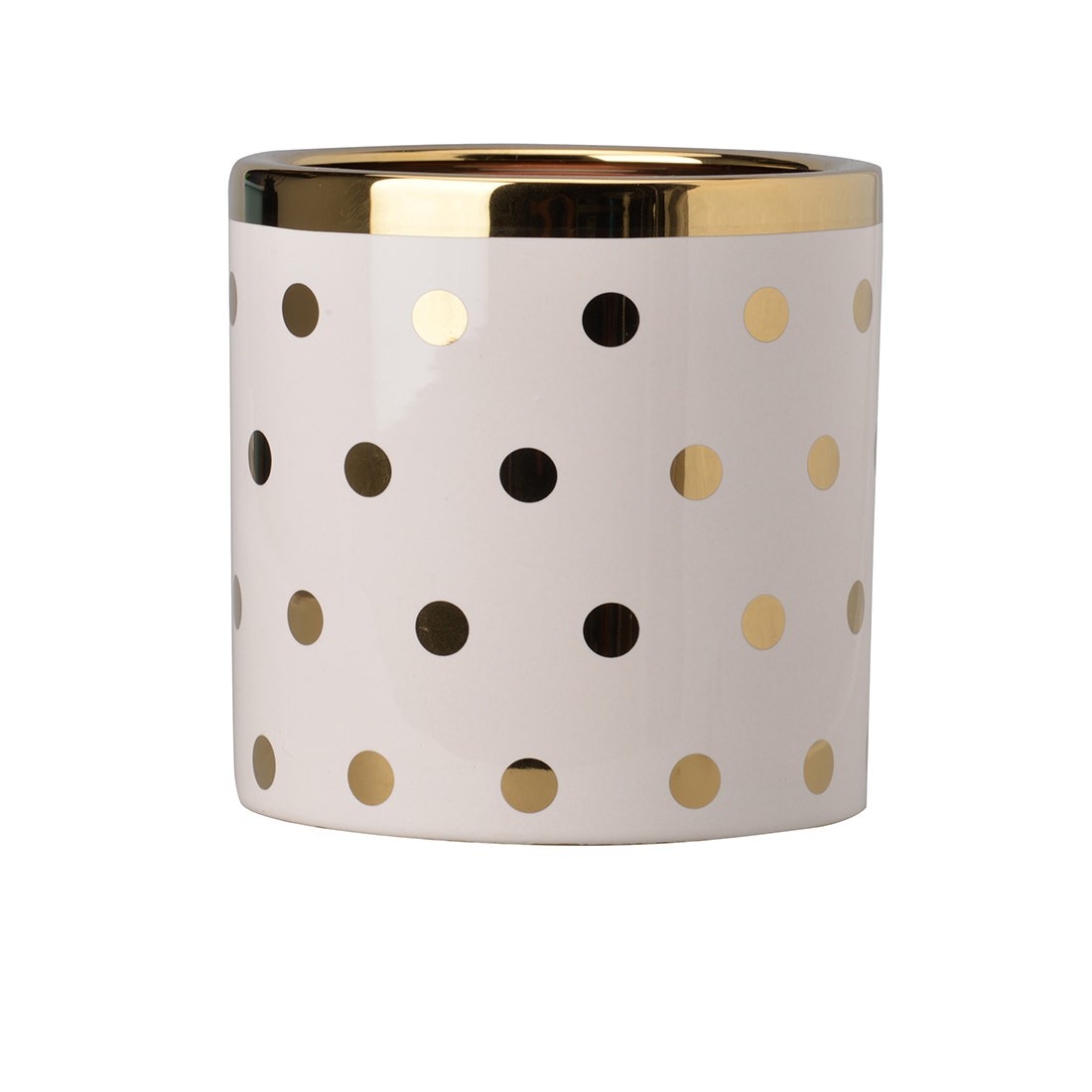 VP PLANTER#1737/CERAMIC/WHITE/GOLD/EG*** สีขาว01