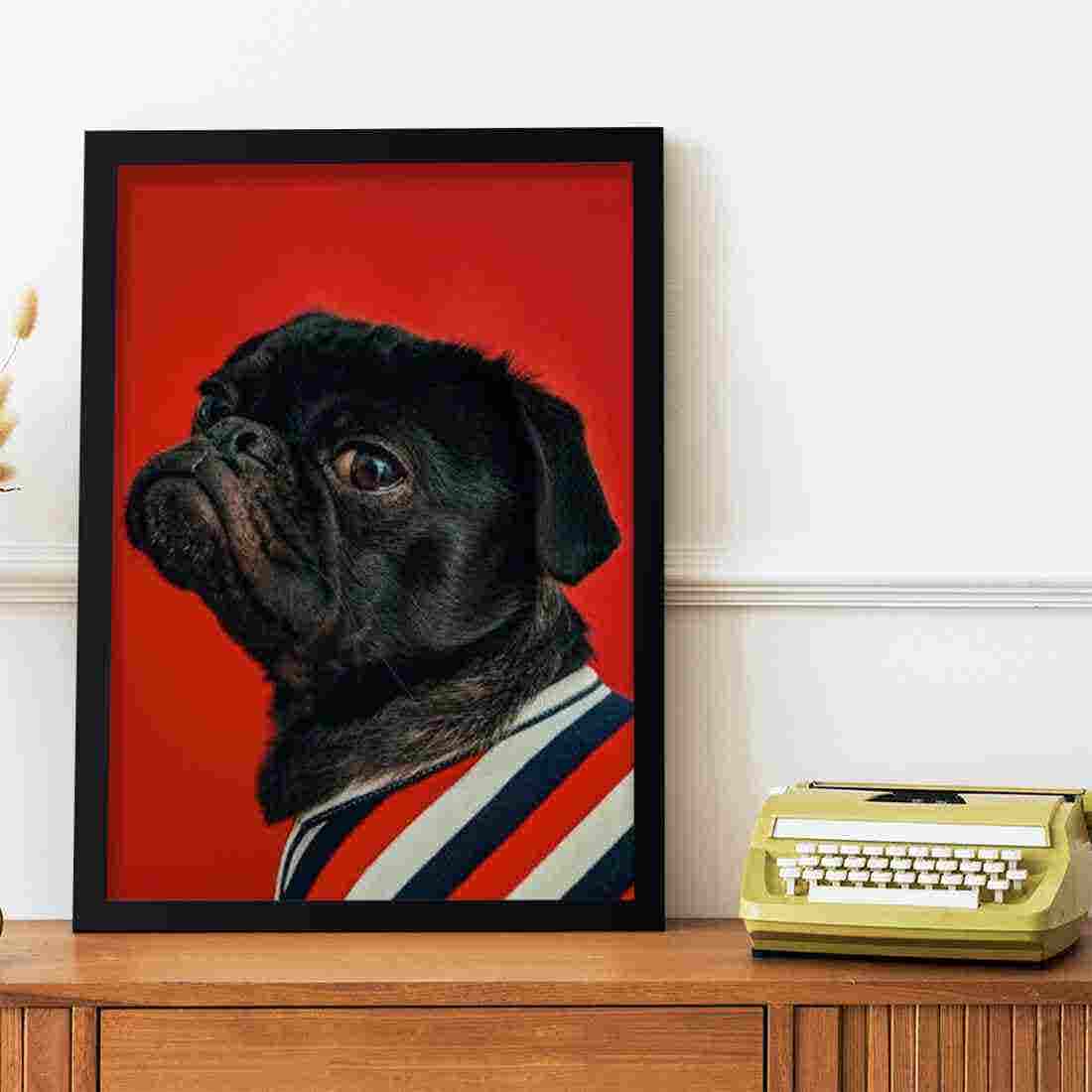 รูปพร้อมกรอบ Doseart รุ่น Red Pug Dog 20x25 cm-01