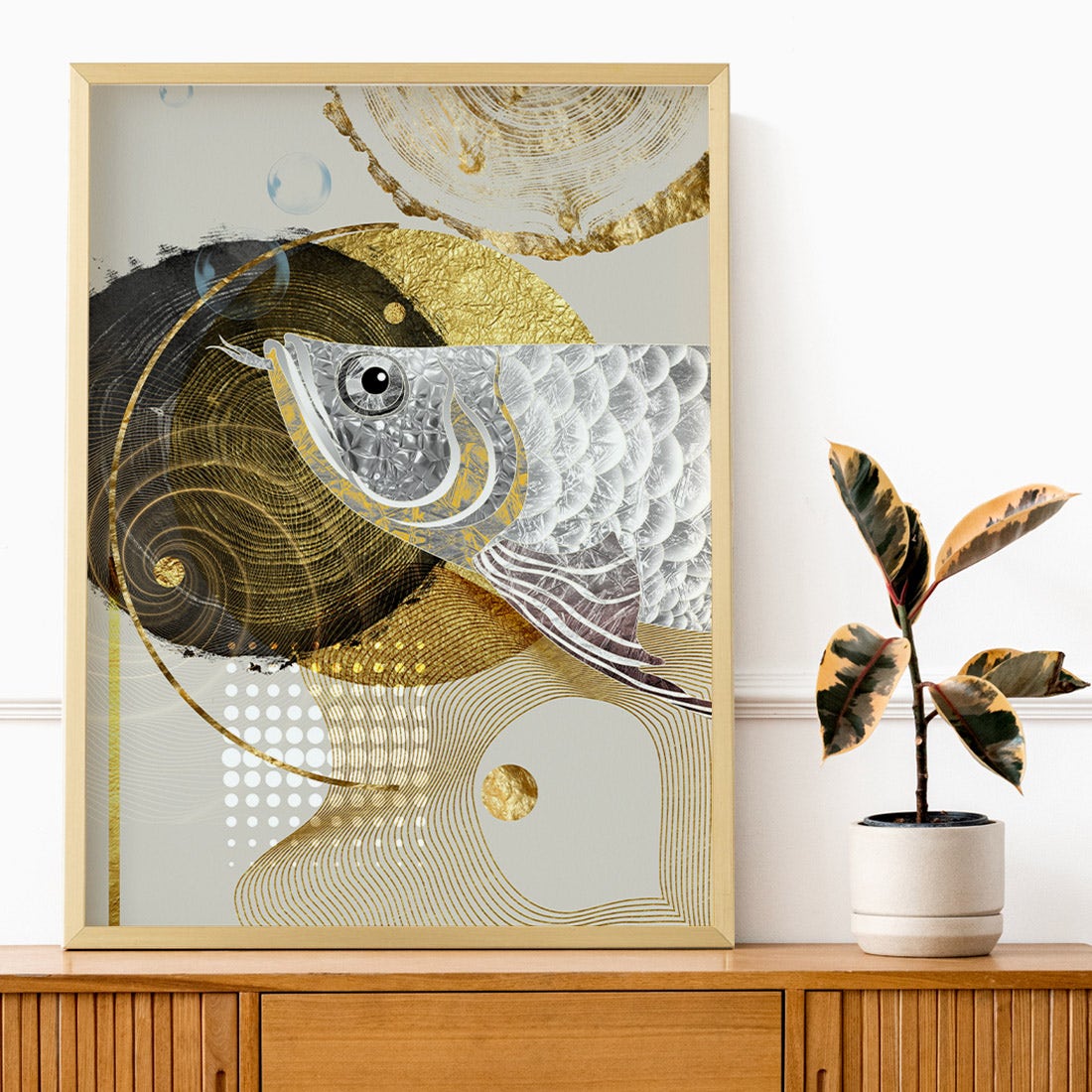 รูปพร้อมกรอบ DoseArt รุ่น Arowana XL 60x75 cm-01