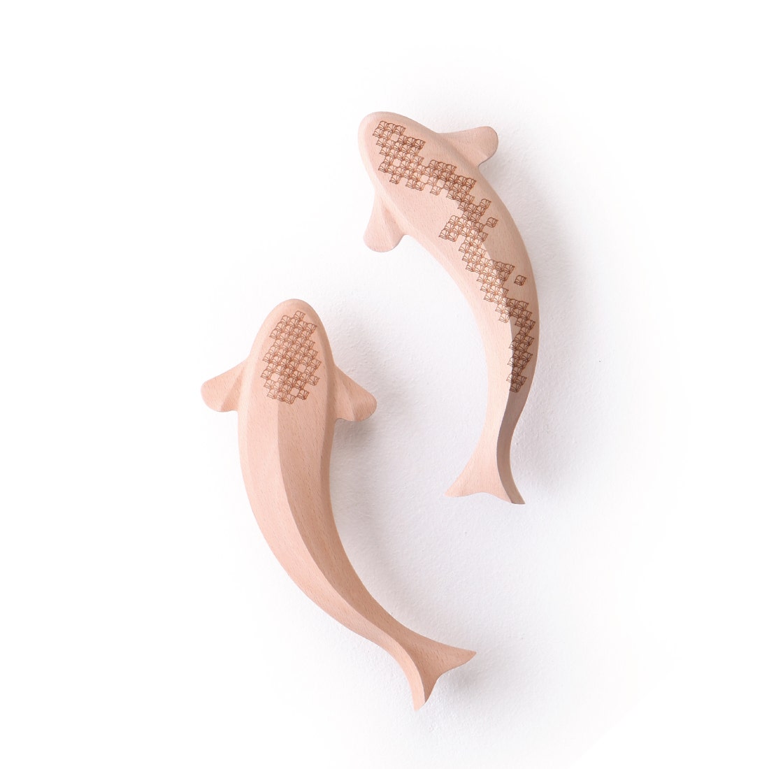 Pana objects ของตกแต่งติดผนัง LI Natural Inazuma+Tancho2pcs Fish#PN-D053-NT-INTC สีไม้อ่อน01