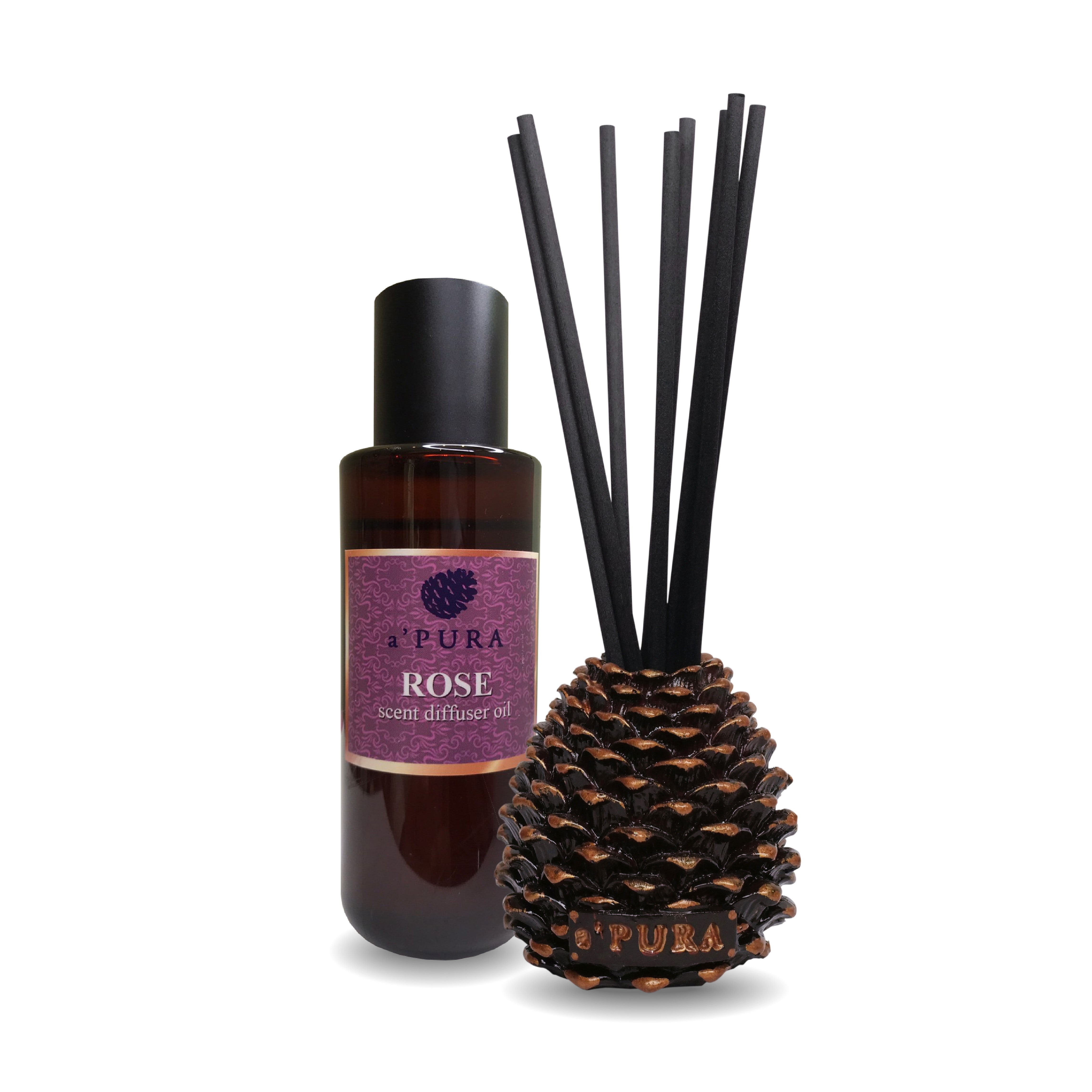 a ฟุตPURA Reed Diffuser Rose scent. ก้านไม้หอมกลิ่นกุหลาบ1