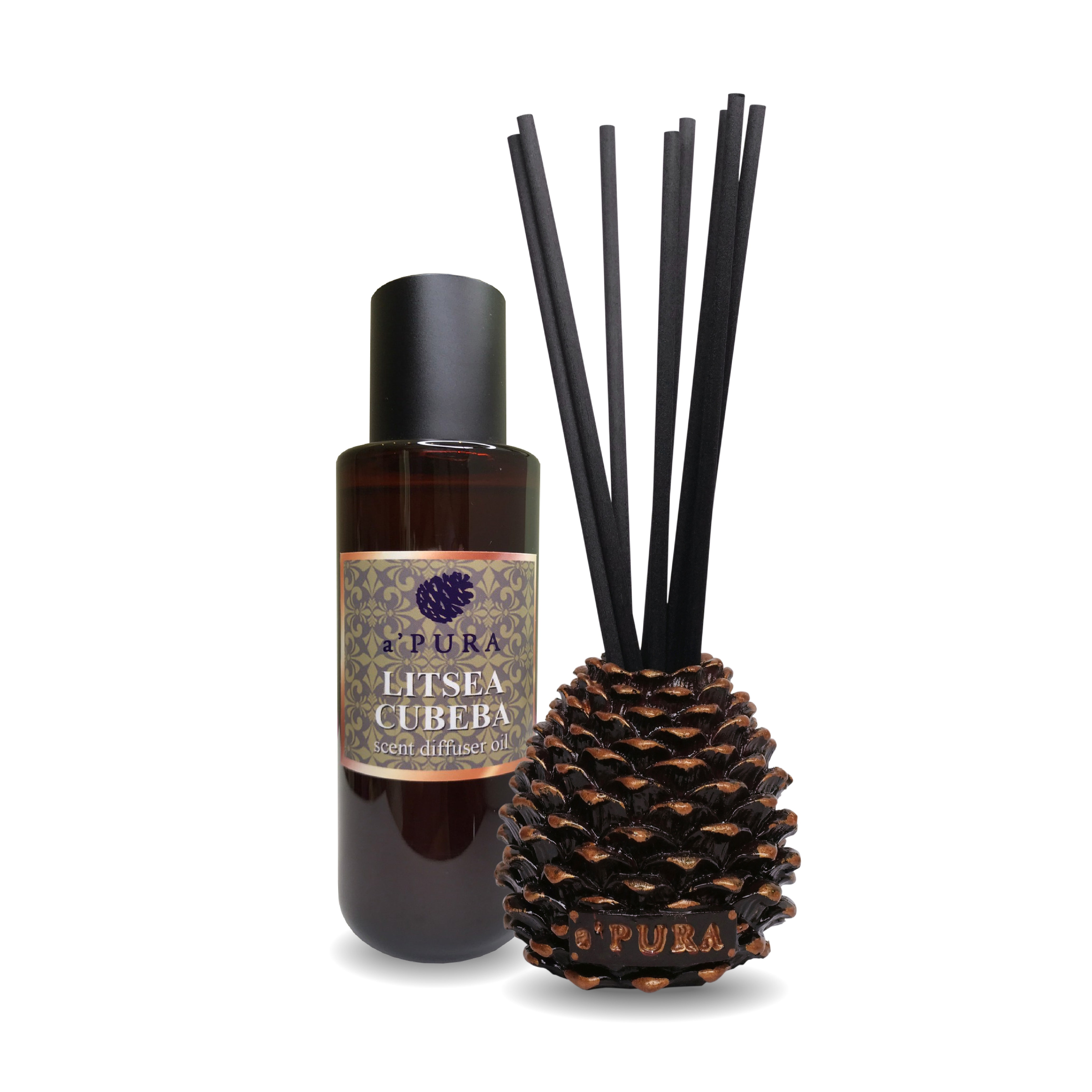 a ฟุตPURA Reed Diffuser Litsea cubeba  scent. ก้านไม้หอมกลิ่นตะไคร้
 1