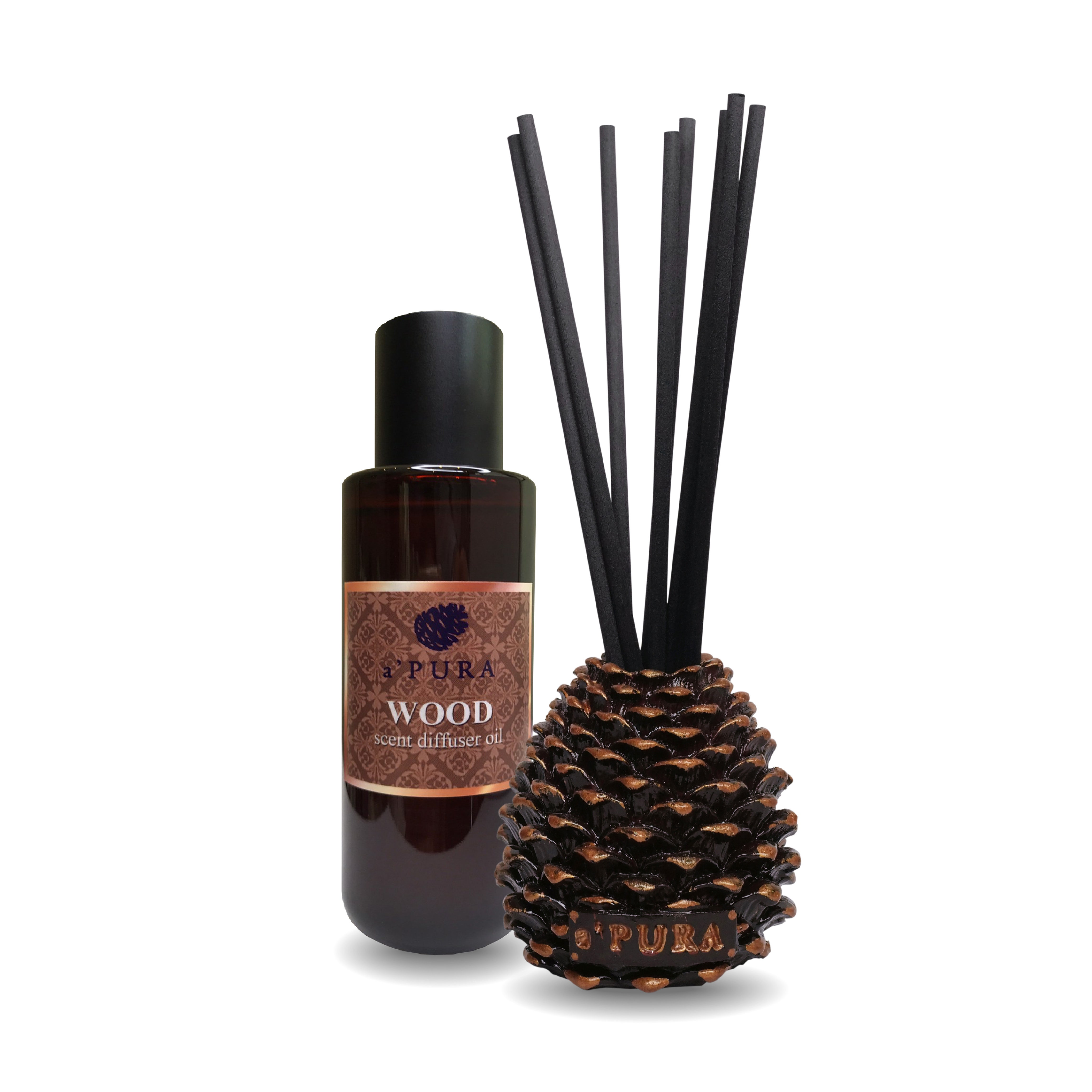 a ฟุตPURA Reed Diffuser Wood scent. ก้านไม้หอมกลิ่นวูด1