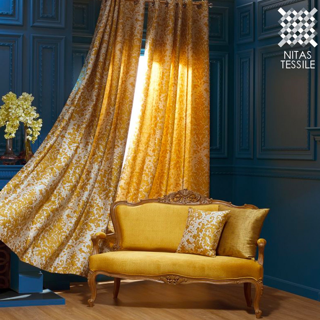 ผ้าม่าน/40020 BAROQUE/HOME CAFE/102/GOLD สีทอง01