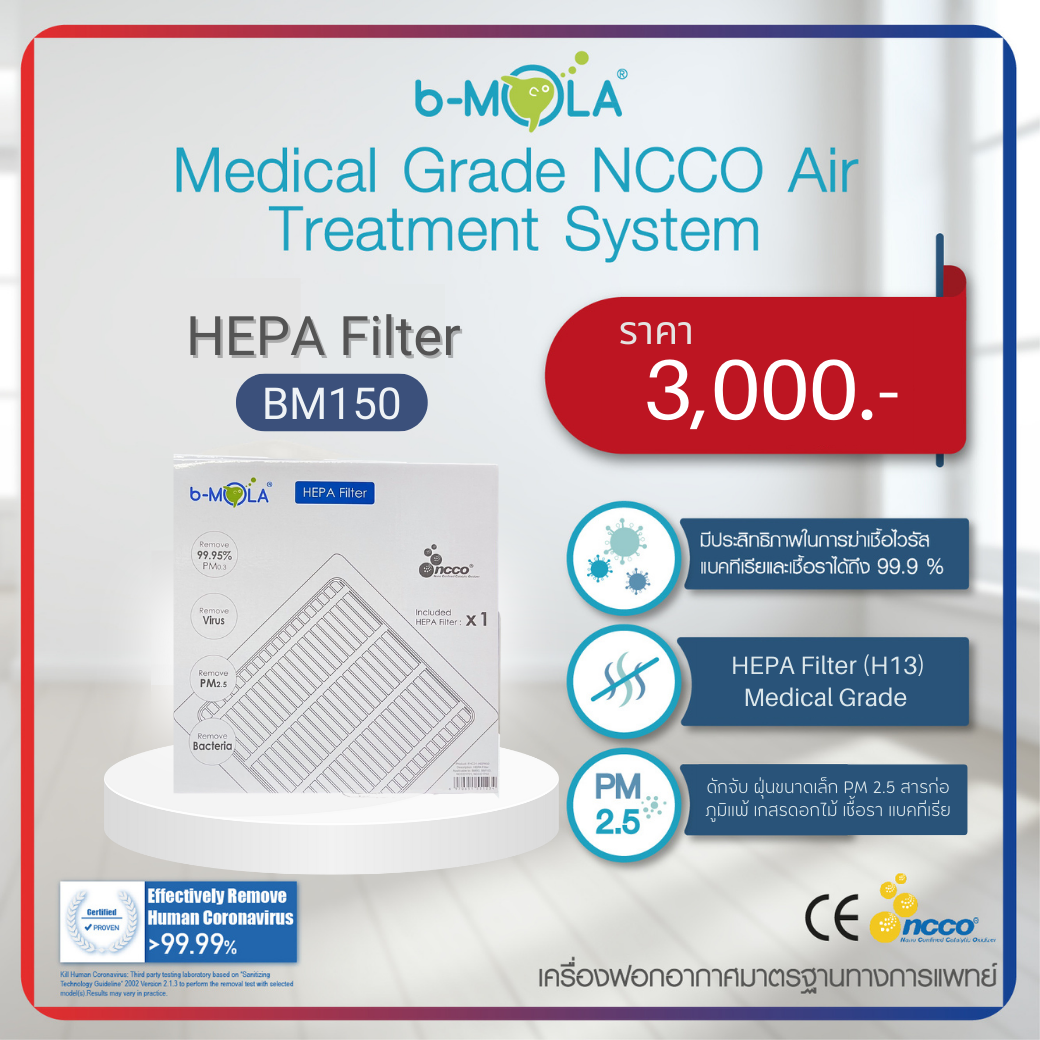 b-MOLA แผ่นกรอง Hepa Filter รุ่น BM150 (1 Set มี 1 แผ่น) 06