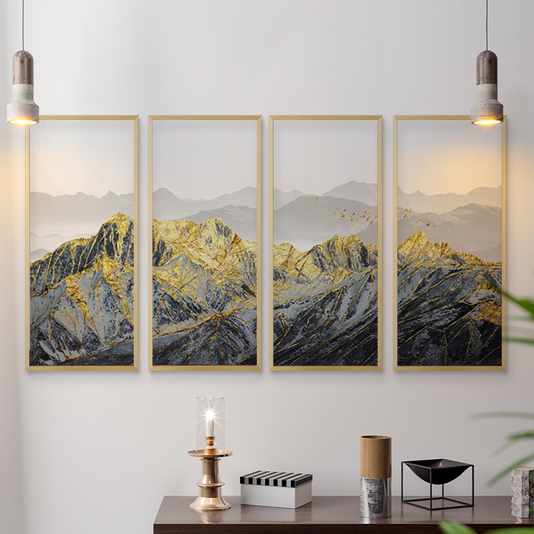 รูปพร้อมกรอบ DoseArt รุ่น Great Himalayan 40x80 cm/ชิ้น (43x83 cm รวมกรอบ) SET 4 PCS.