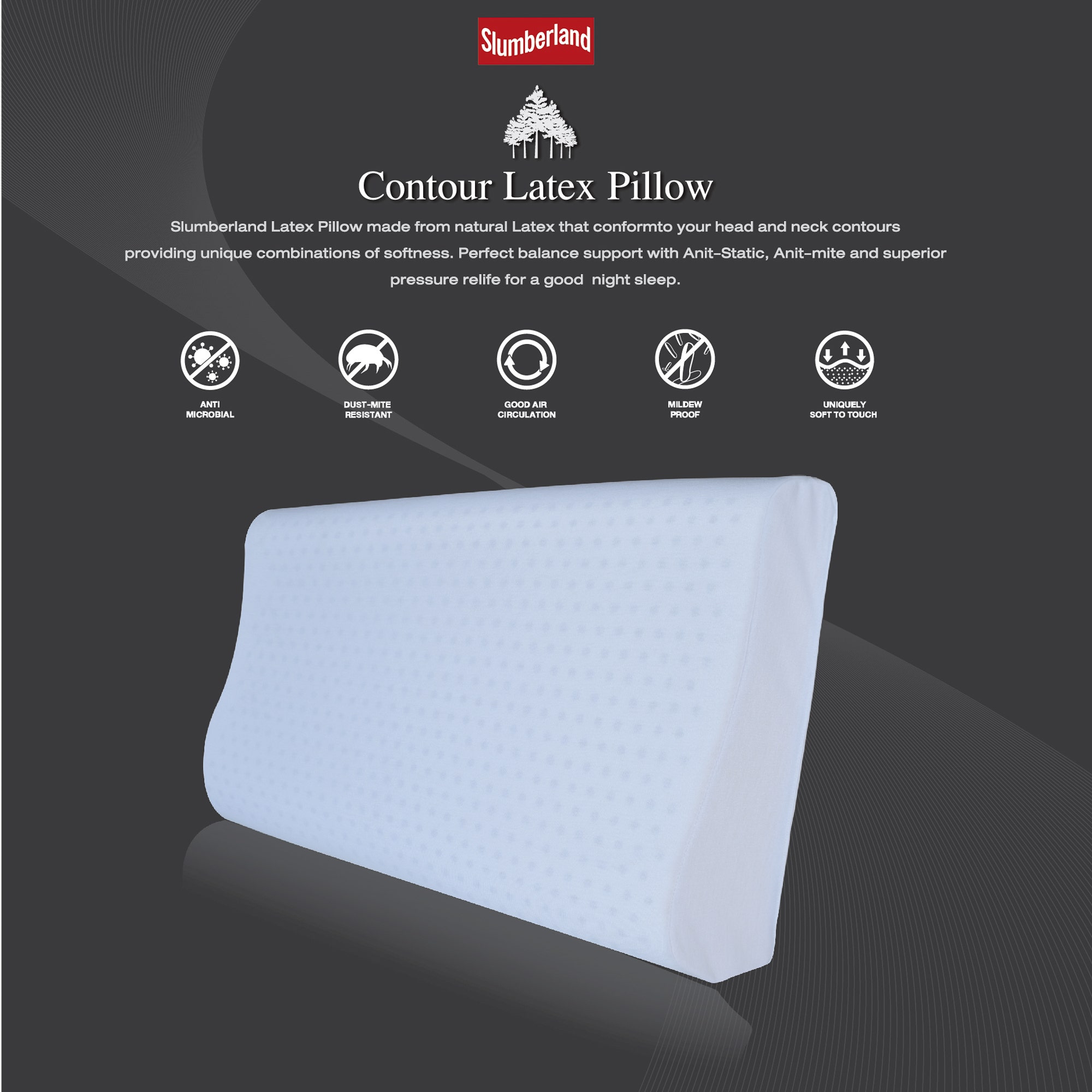 หมอน Slumberland รุ่น Latex Contour Pillow (106PLC)