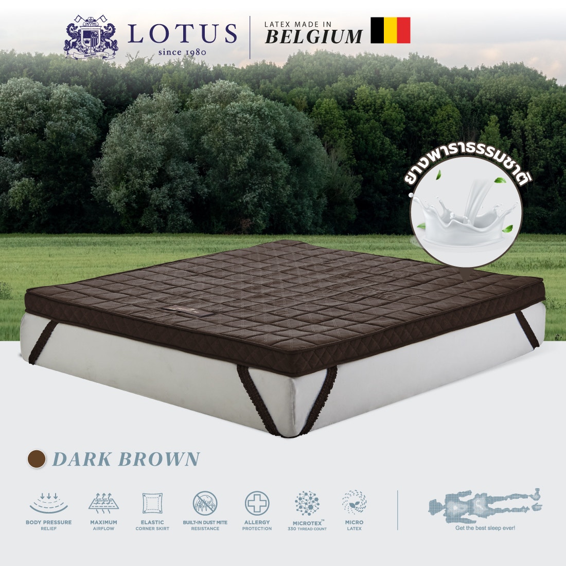 ท็อปเปอร์ LOTUS รุ่น FORESTEX III - DARK BROWN ขนาด 6 ฟุต หนา 4 นิ้ว