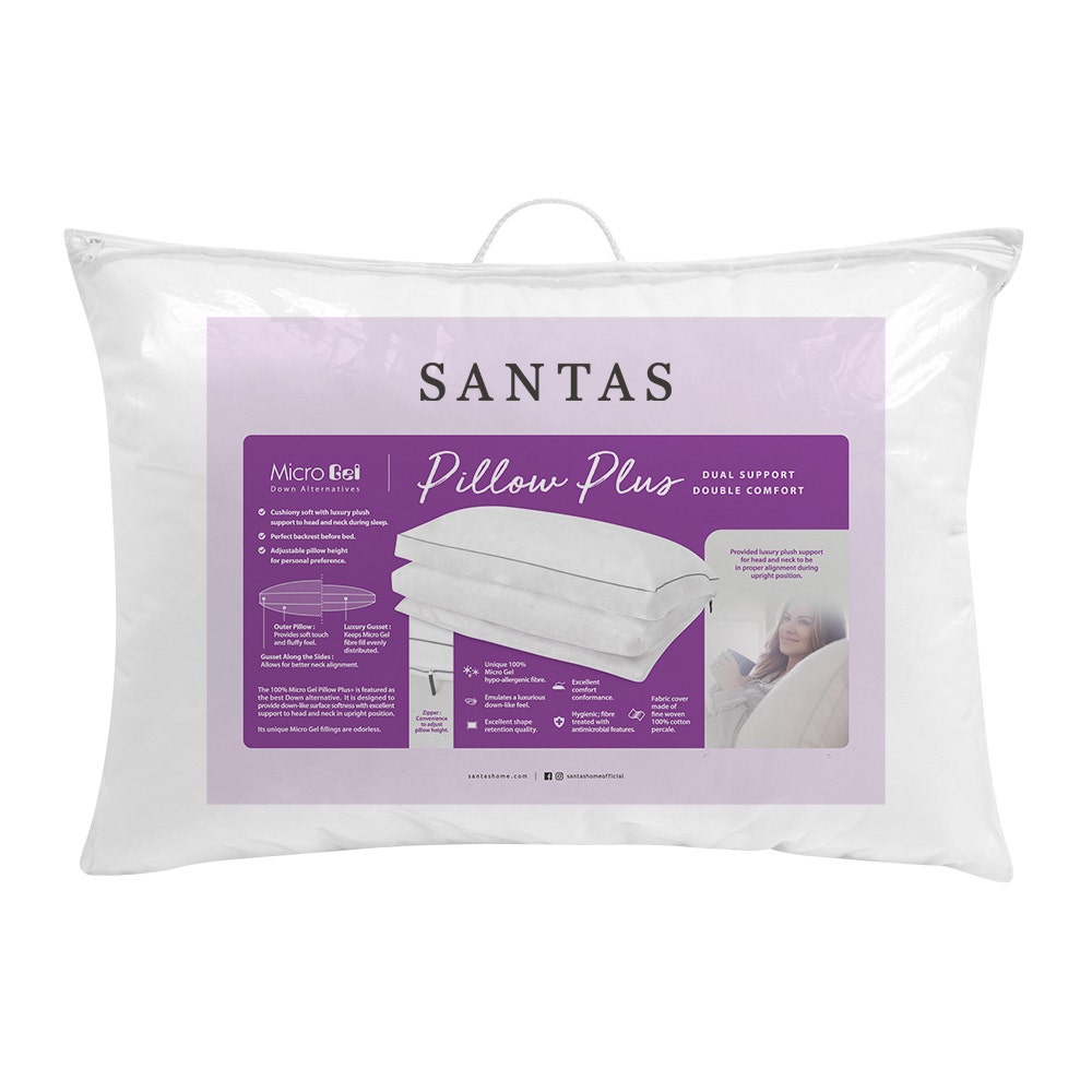 SANTAS หมอนหนุน รุ่น MICROGEL PILLOW PLUS ขนาด 19x29 นิ้ว 05