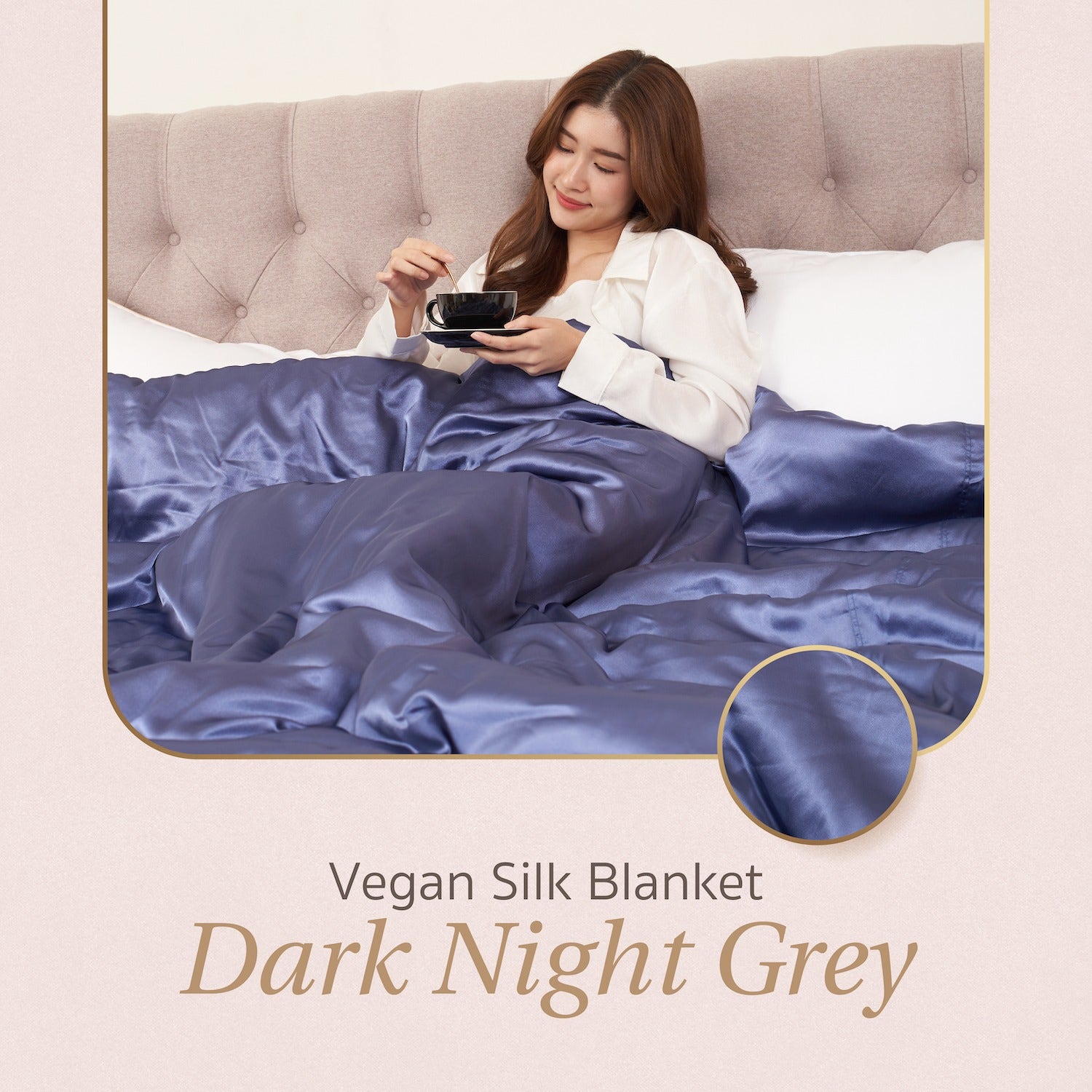 Komfy ผ้านวม Vegan Silk 70x90 สี Dark Night Grey