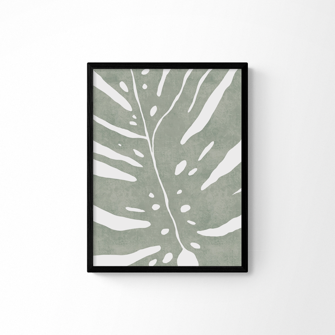 รูปพร้อมกรอบ DoseArt รุ่น Sage Green leaf 60×75 ซม. กรอบดำ-1