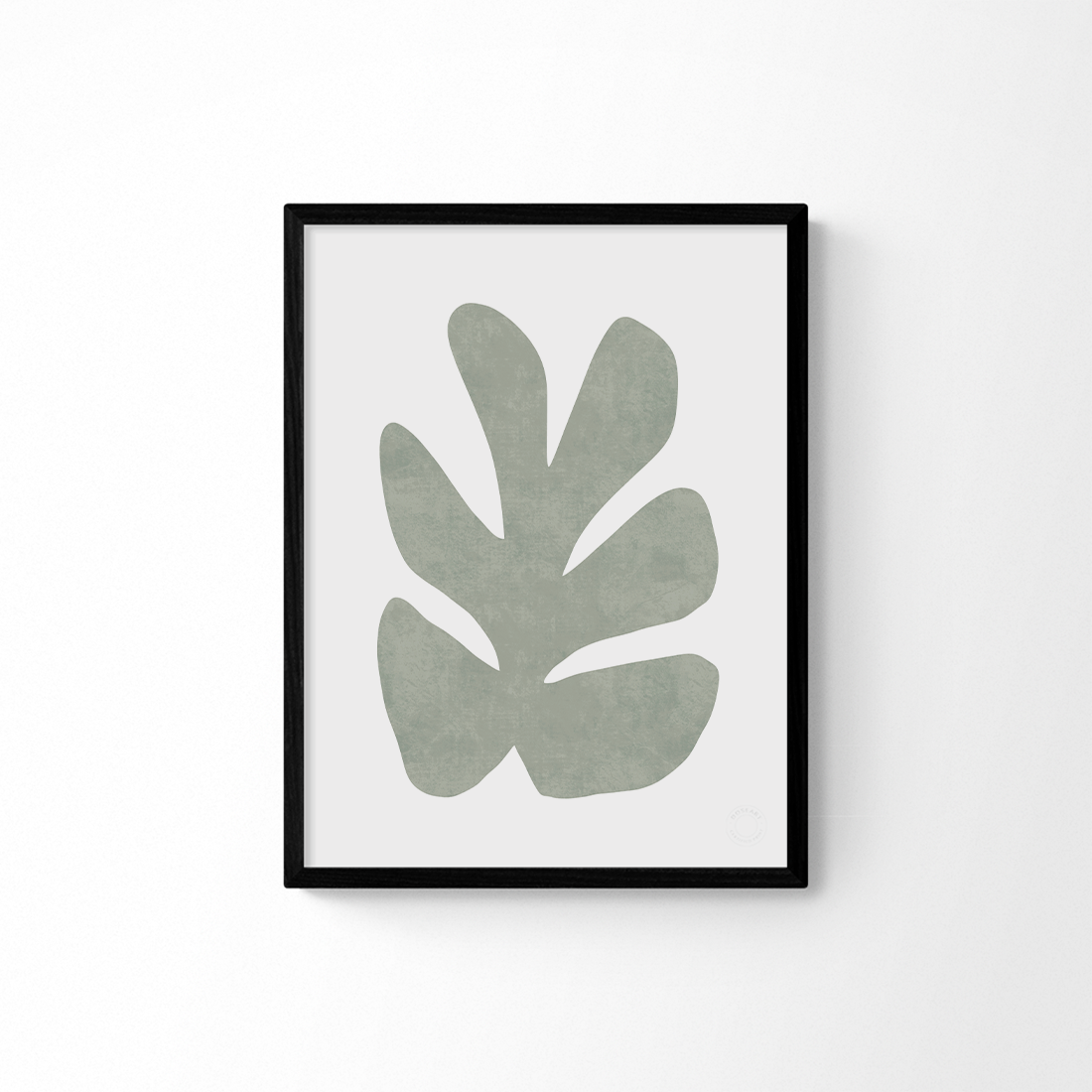 รูปพร้อมกรอบ DoseArt รุ่น Sage Green minimal leaf 30×35 ซม. กรอบดำ 02