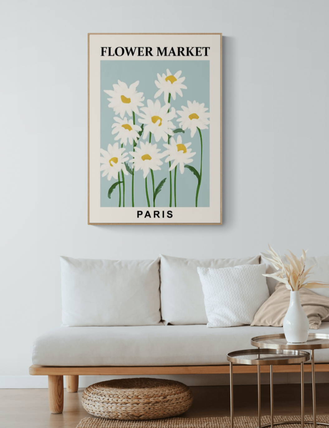 รูปพร้อมกรอบ DoseArt รุ่น Paris Flower Market 40x50 ซม. กรอบสีไม้อ่อน-1