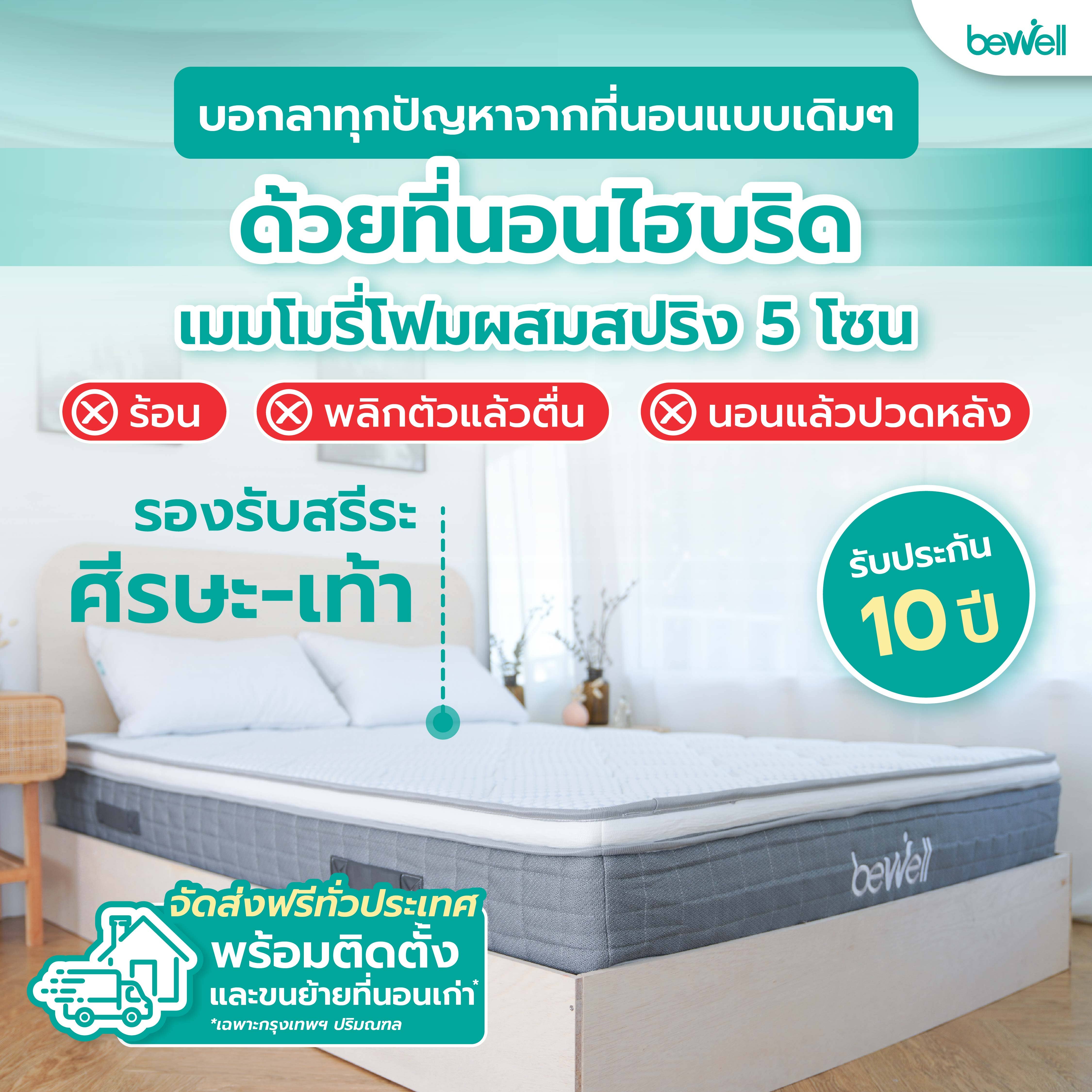 ที่นอนไฮบริดเพื่อสุขภาพ | Bewell Ergonomic Mattress Firm 6F (ET-01)-1