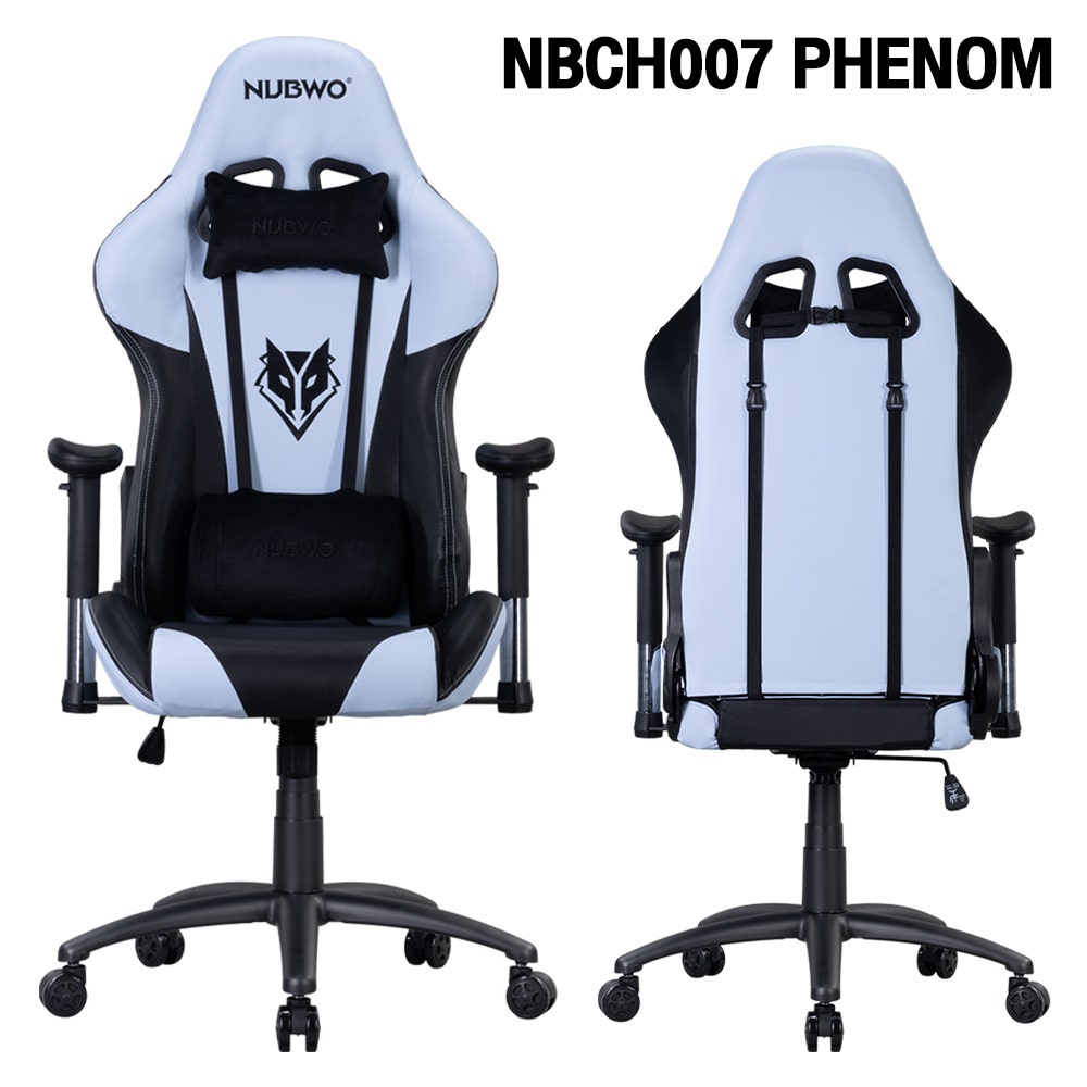 Nubwo เก้าอี้เล่นเกม Gaming Chair รุ่น Nbch007 Phenom Black/Light Blue-1