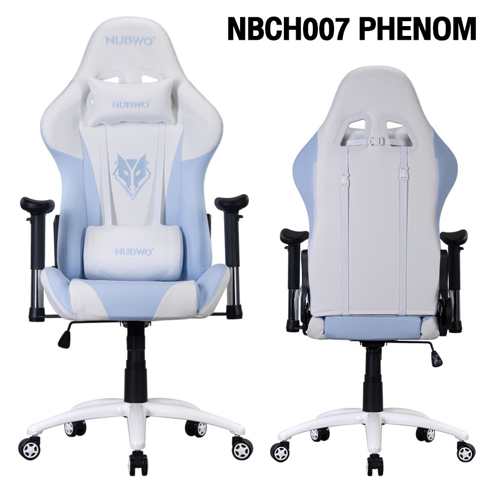 Nubwo เก้าอี้เล่นเกม Gaming Chair รุ่น Nbch007 Phenom White/Light Blue-1