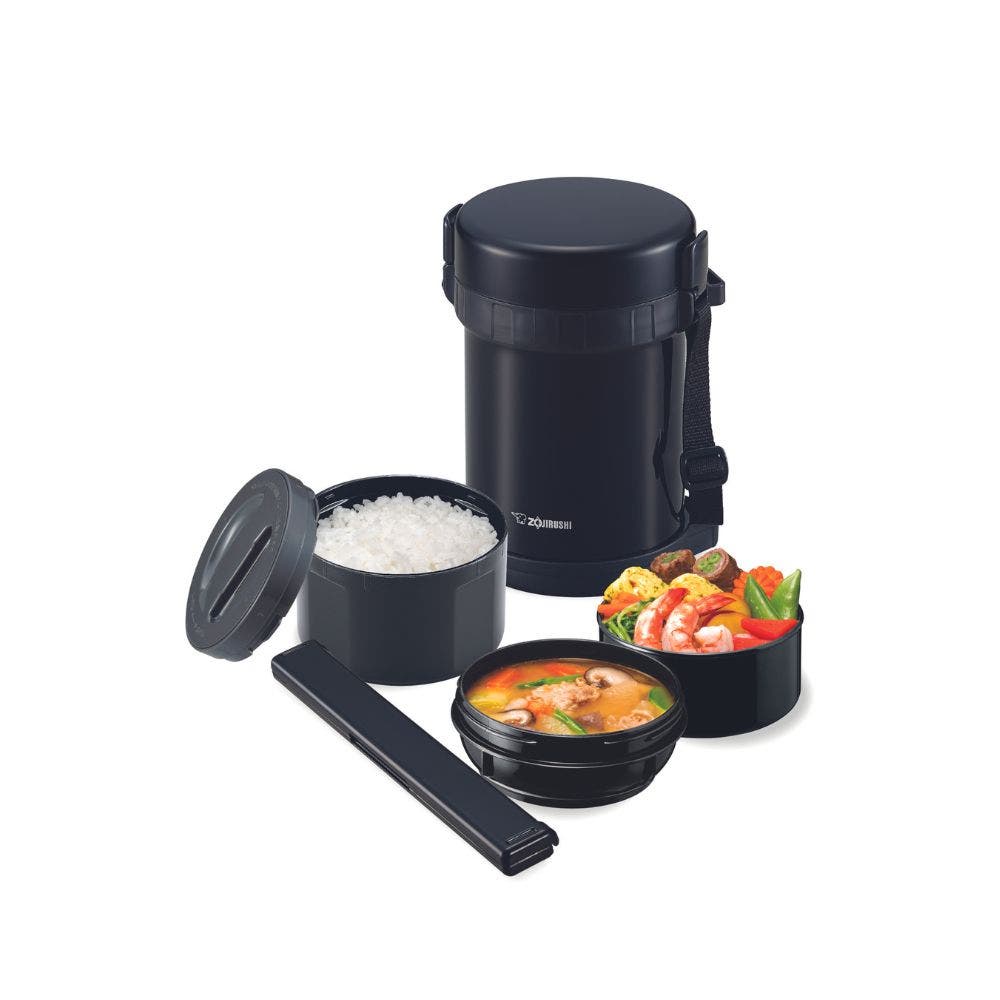 Zojirushi Lunch Jars ปิ่นโตอาหารสุญญากาศ เก็บความร้อน รุ่น SL-GH18 (BA) สีดำ