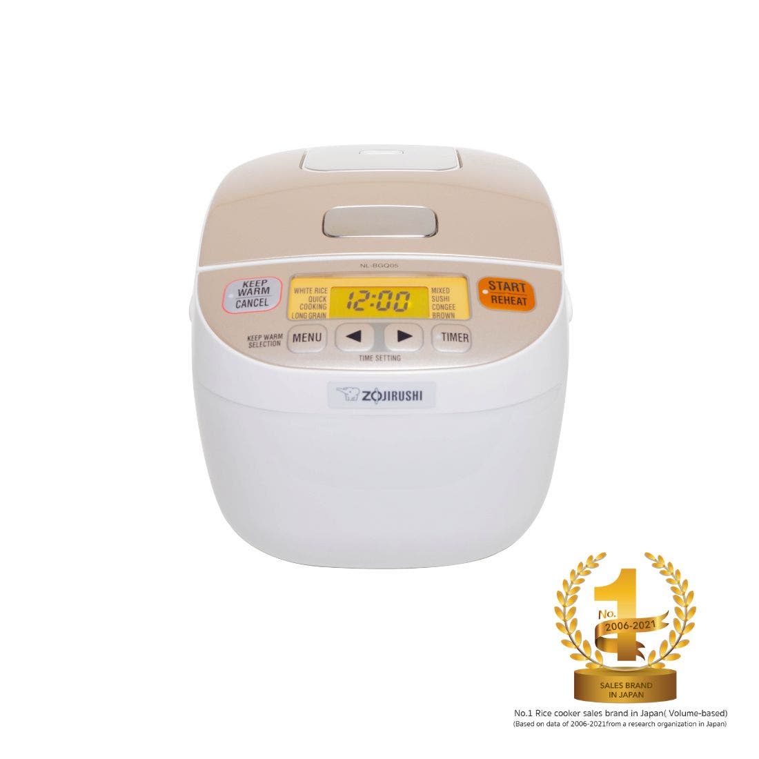 Zojirushi หม้อหุงข้าว 0.5 ลิตร รุ่น NL-BGQ05 (WA) สีขาว