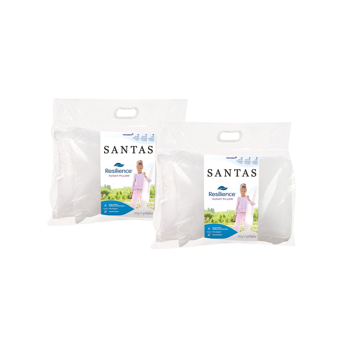 SANTAS หมอนกอดเด็ก แพ็คคู่ 2 ชิ้น รุ่น Dacron Resilience ขนาด 12x35 นิ้ว พร้อมปลอกหมอนคละลาย-1