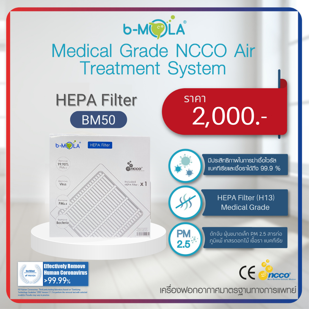 b-MOLA แผ่นกรอง HEPA Fillter รุ่น BM50 (1 set มี 1 แผ่น) 03