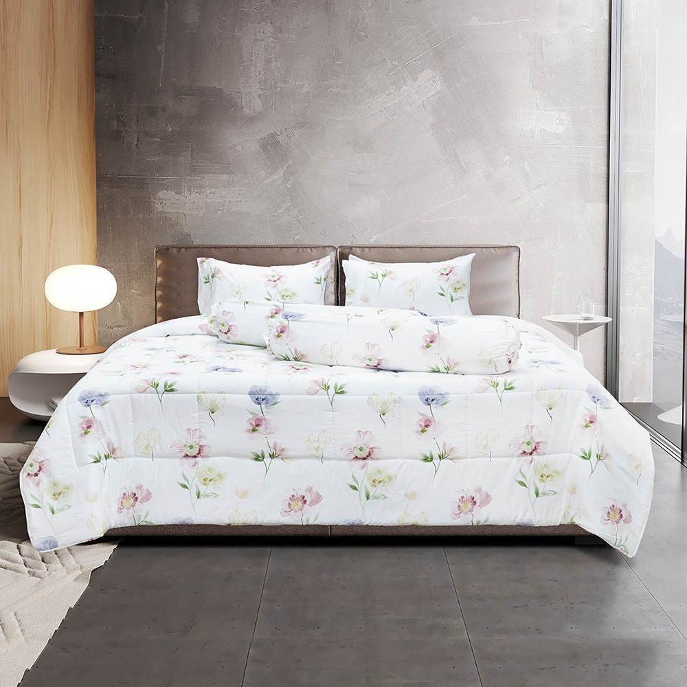 ชุดเครื่องนอน 6 ฟุต 6 ชิ้น PICASSO TENCEL™ Print CHICA PINK