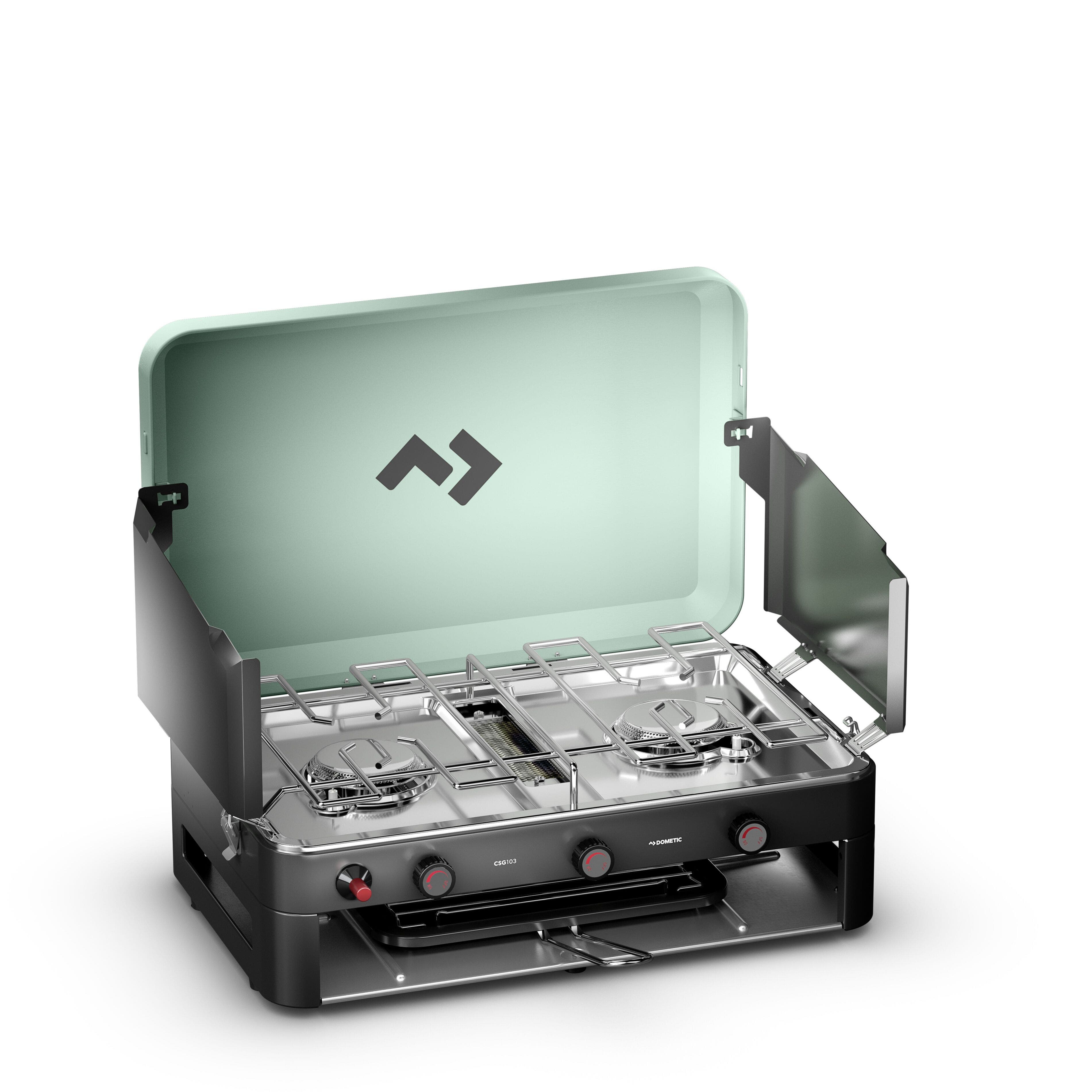 DOMETIC เตาแก๊สพกพา 3 หัว พร้อมที่ Grill ด้านล่าง CSG103 PORTABLE GAS STOVE WITH GRILL 