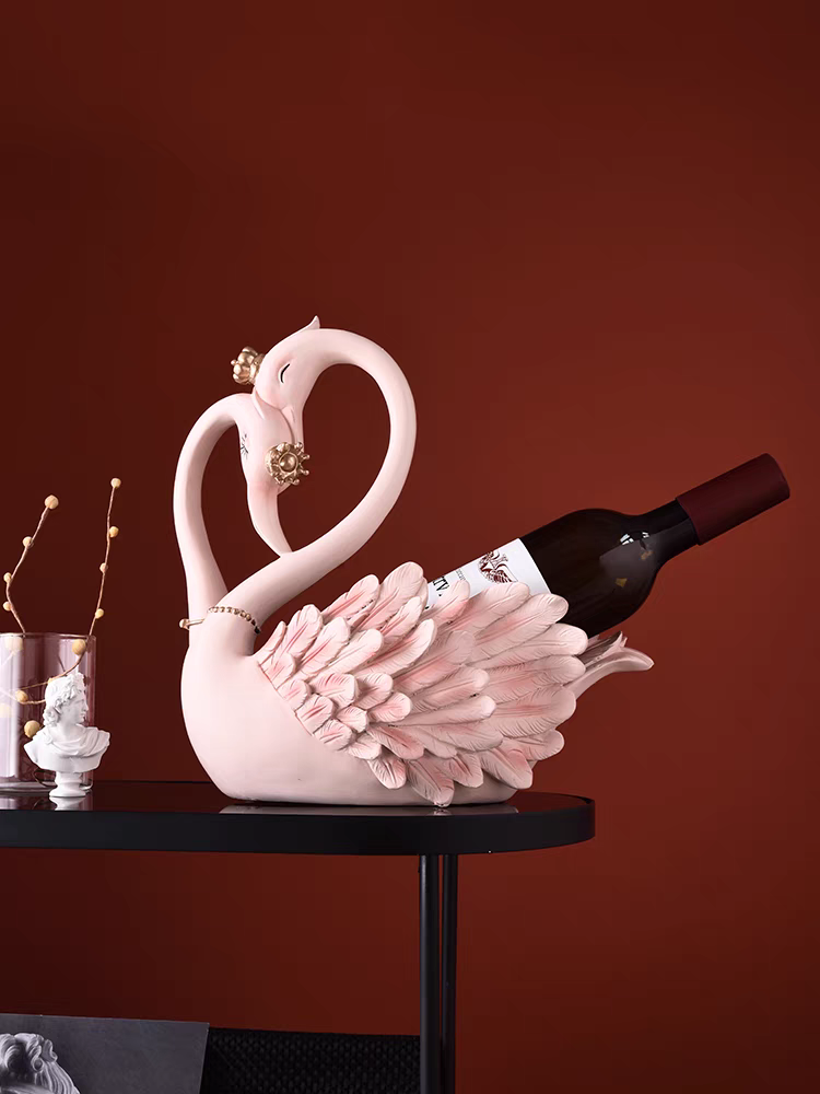 Chiranatda ชั้นวางไวน์ Love Swan Wine สีชมพู-1