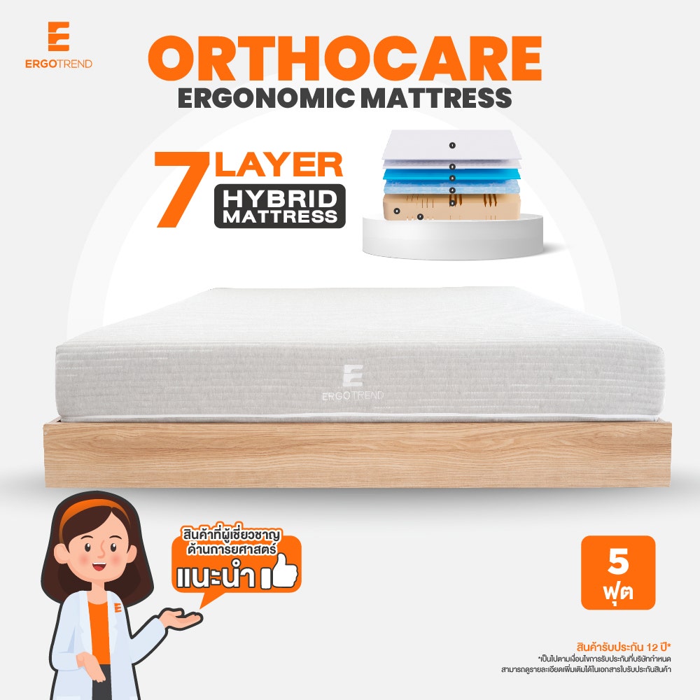 Ergotrend ORTHOCARE ERGONOMIC MATTRESS รุ่น ที่นอน ORTHOCARE 5 FT