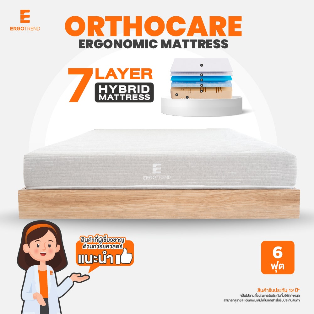 Ergotrend ORTHOCARE ERGONOMIC MATTRESS รุ่น ที่นอน ORTHOCARE 6 FT