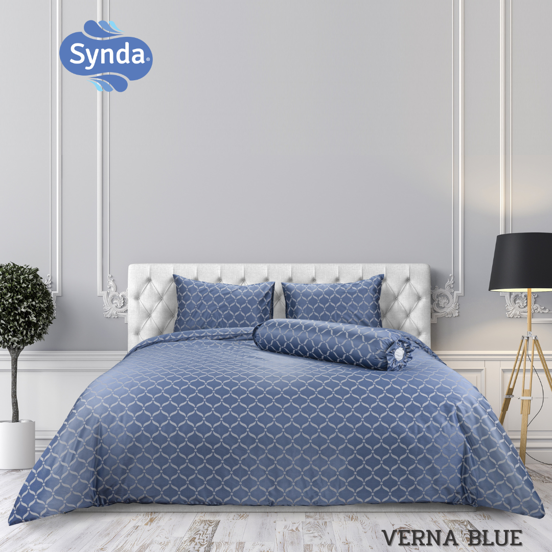 SYNDA ชุดผ้าปูที่นอน 3 ชิ้น 6 ฟุต รุ่น VERNA BLUE