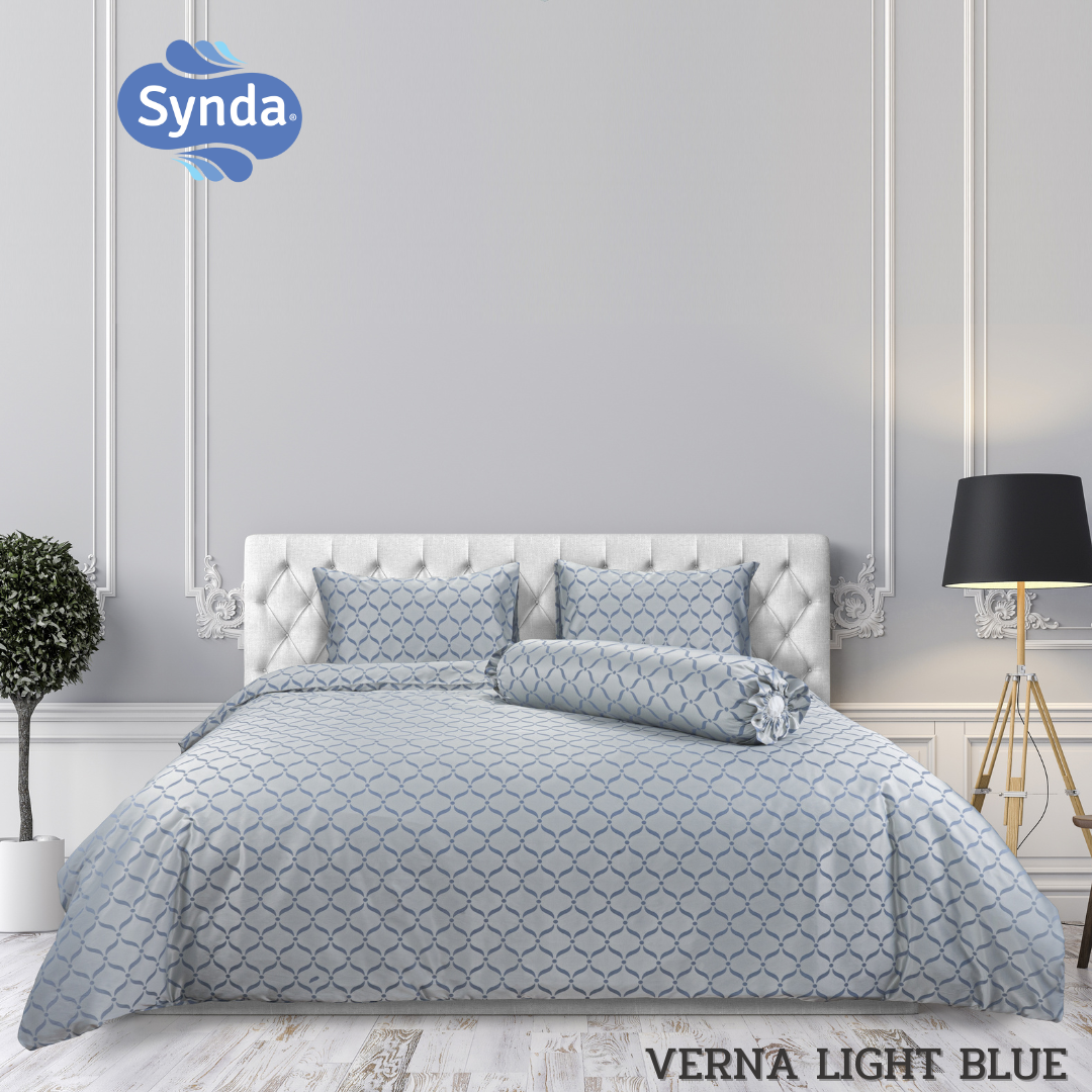 SYNDA ชุดผ้าปูที่นอน 3 ชิ้น 6 ฟุต รุ่น VERNA LIGHT BLUE