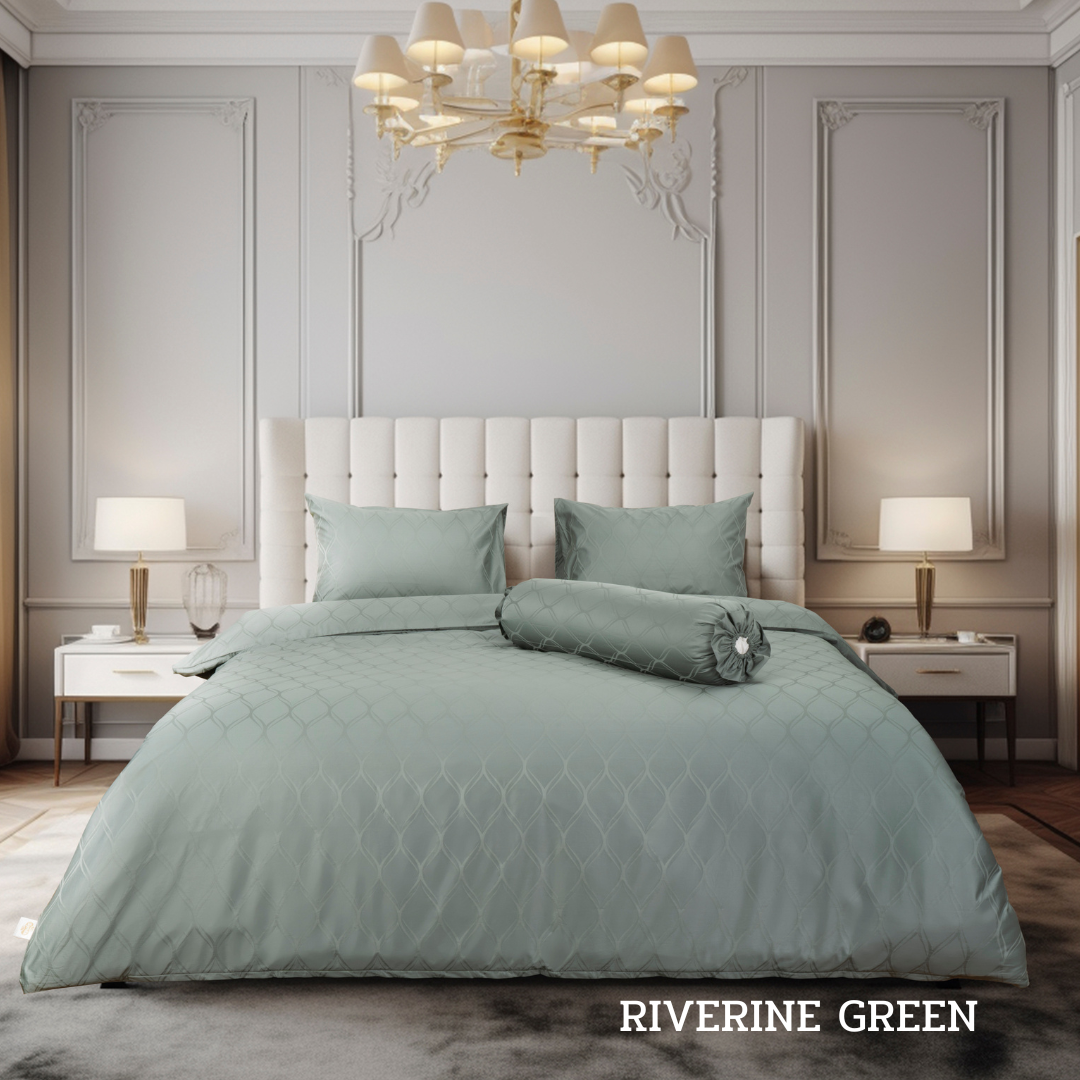 SYNDA ชุดผ้าปูที่นอน 3 ชิ้น 6 ฟุต รุ่น RIVERINE GREEN