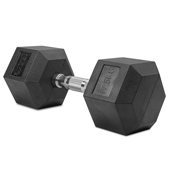 IRONTEC ดัมเบล หกเหลี่ยม หุ้มยาง 17.5KG (1 ข้าง) HEX Dumbbell 04