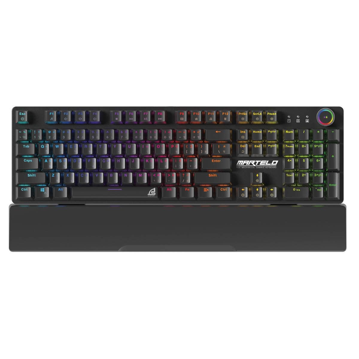 คีย์บอร์ดเกมมิ่ง SIGNO MARTELO KB-782BR สีดำ (Optical Brown Switch)-1