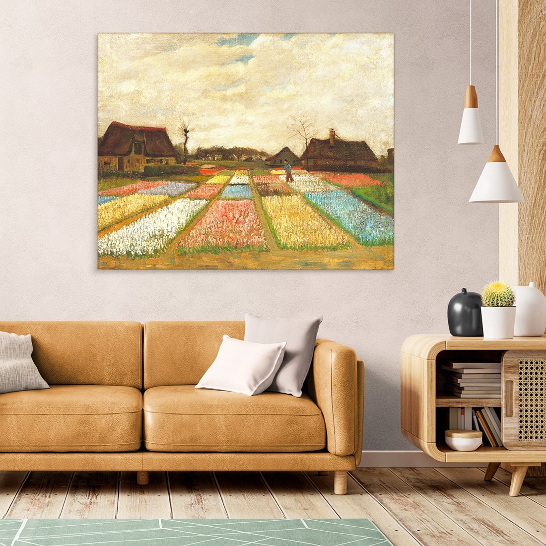  ภาพขึงเฟรมไม้พร้อมแขวน ARTPRINTSIAM - Vincent Van Gogh - Bulb Fields  100x80cm-1