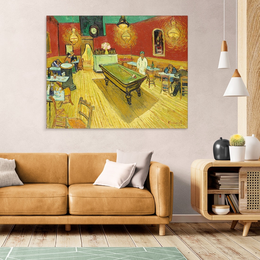 ภาพขึงเฟรมไม้พร้อมแขวน ARTPRINTSIAM - Vincent Van Gogh - The Starry Night 100x80cm-1