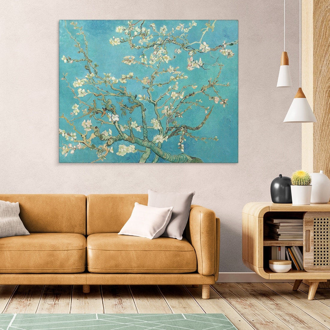 ภาพขึงเฟรมไม้พร้อมแขวน ARTPRINTSIAM - Vincent Van Gogh - Almond Blossoms 100x80cm