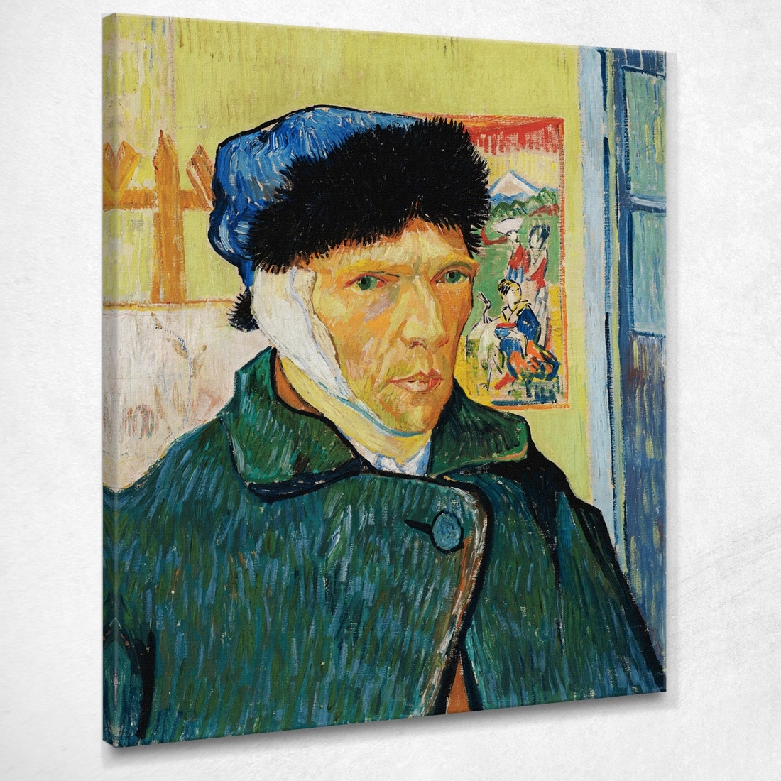 ภาพขึงเฟรมไม้พร้อมแขวน ARTPRINTSIAM - Vincent Van Gogh - Self-Portrait with Bandaged Ear 100x80cm-1