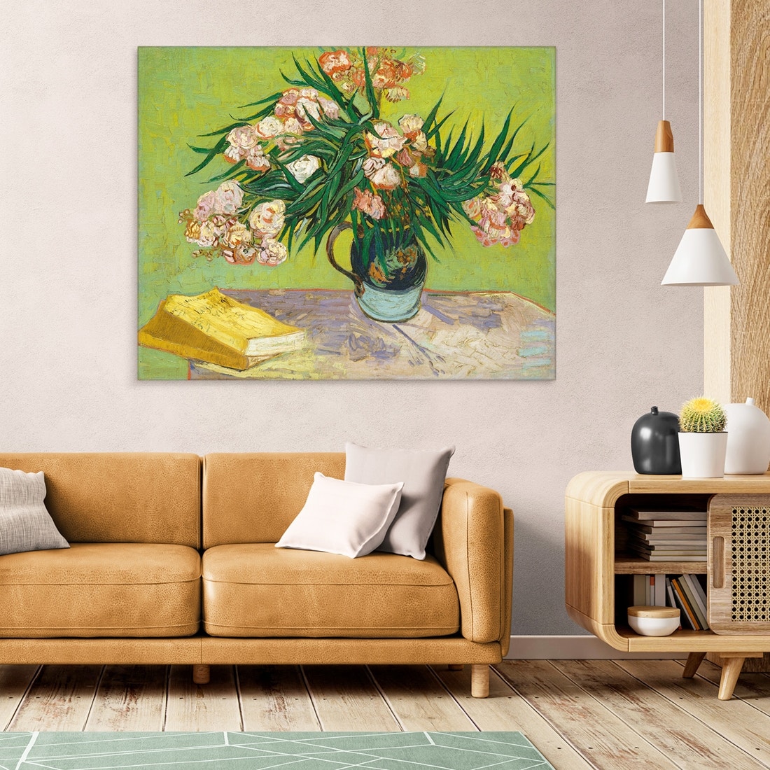 ภาพขึงเฟรมไม้พร้อมแขวน ARTPRINTSIAM - Vincent Van Gogh - Oleanders 100x80cm