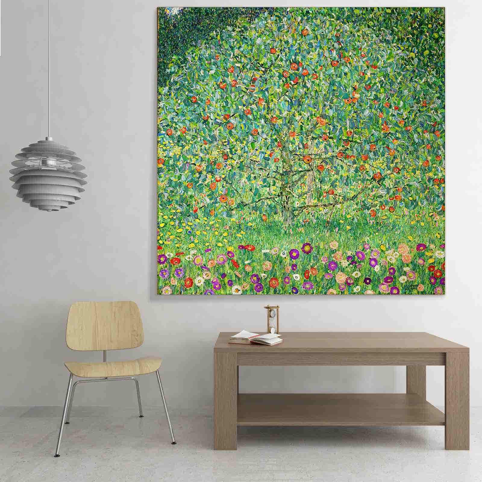 ภาพขึงเฟรมไม้พร้อมแขวน ARTPRINTSIAM - Gustav Klimt - Garden With Sunflowers 1906 80x80cm-1