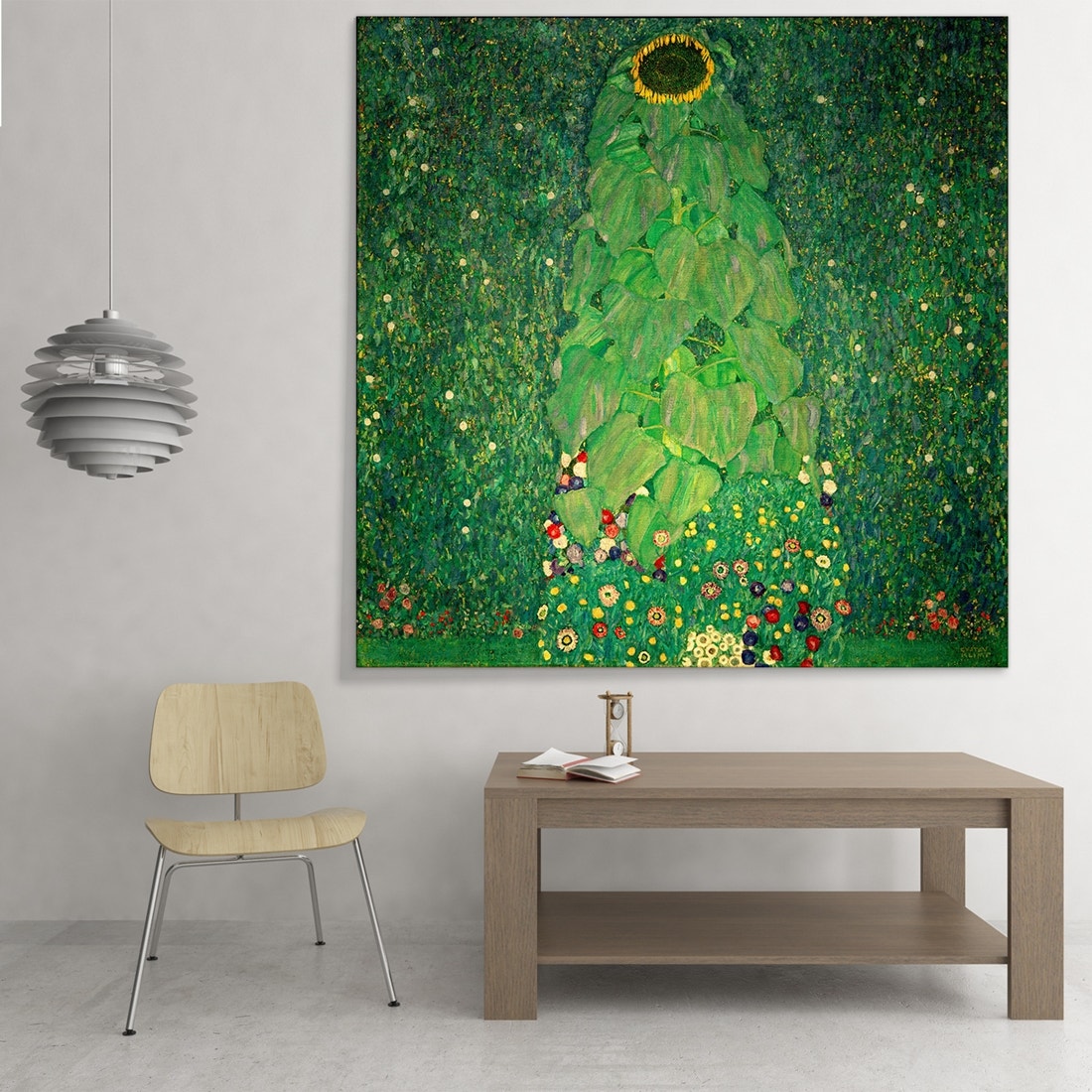 ภาพขึงเฟรมไม้พร้อมแขวน ARTPRINTSIAM - Gustav Klimt - Sunflower 1907 80x80cm