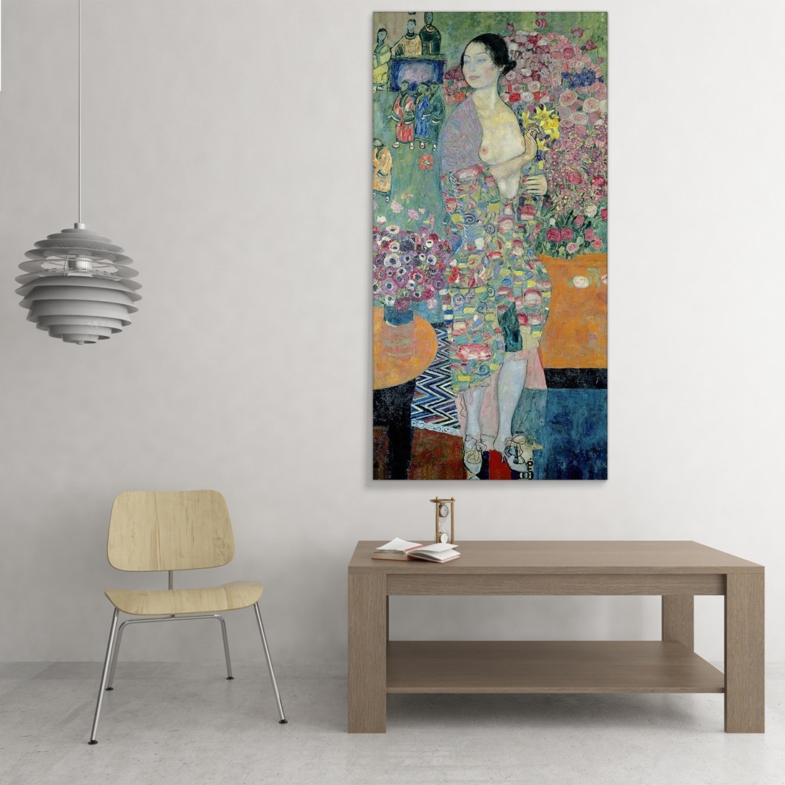 ภาพขึงเฟรมไม้พร้อมแขวน ARTPRINTSIAM - Gustav Klimt - The Dancer 140x70cm