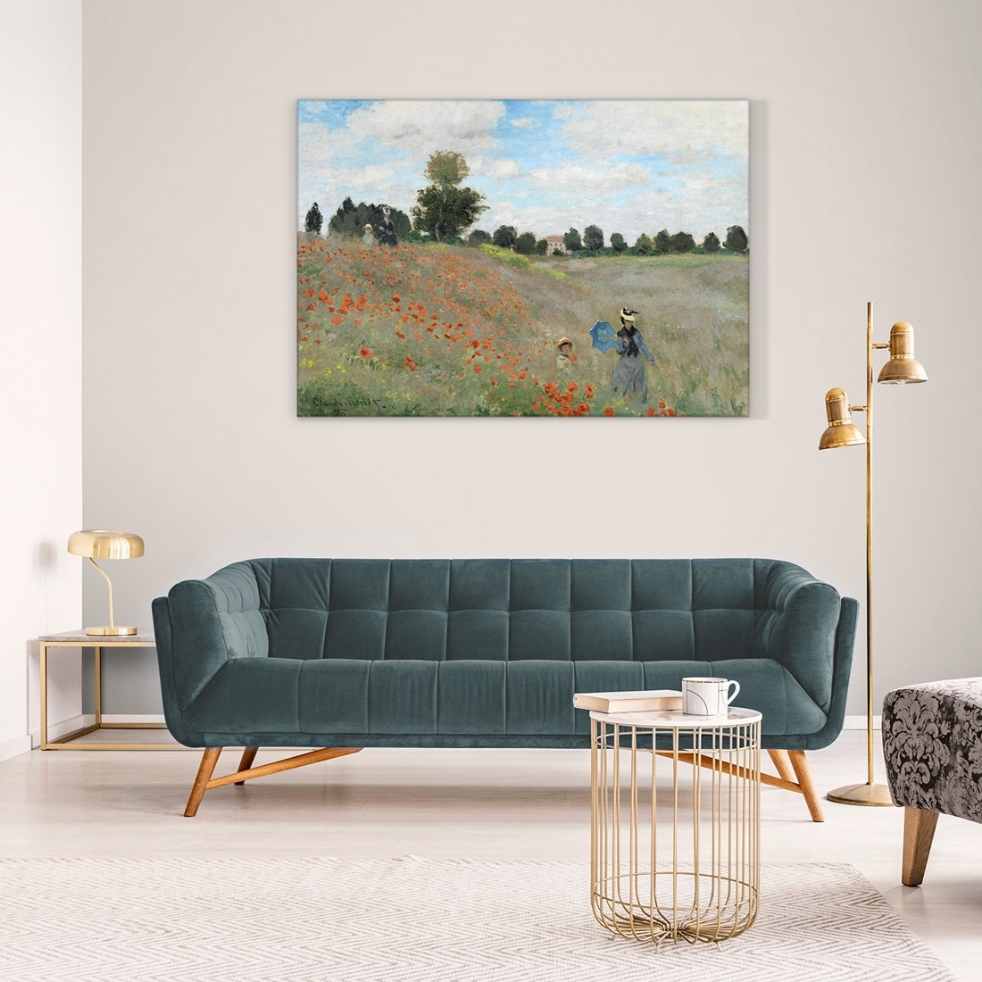 ภาพขึงเฟรมไม้พร้อมแขวน ARTPRINTSIAM - Monet Claude Oscar - Poppies Near Argenteuil 1873 80x115cm-1