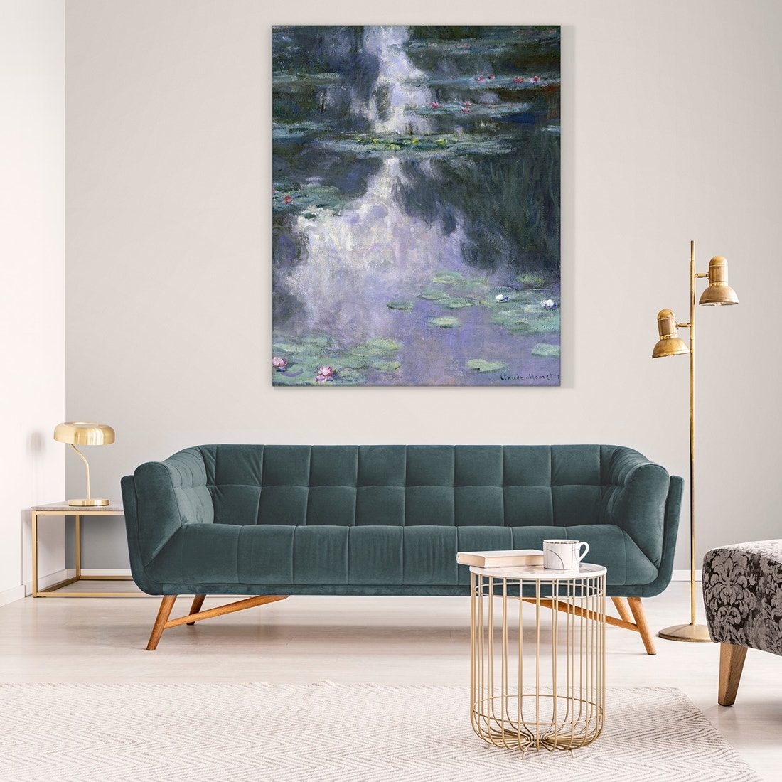 ภาพขึงเฟรมไม้พร้อมแขวน ARTPRINTSIAM - Monet Claude Oscar - Water Lilies 1907 100x80cm-1