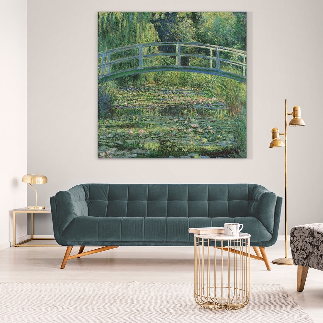 ภาพขึงเฟรมไม้พร้อมแขวน ARTPRINTSIAM - Monet Claude Oscar - The Water-Lily Pond 80x80cm-1