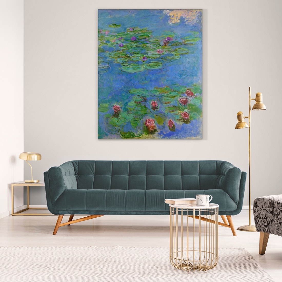 ภาพขึงเฟรมไม้พร้อมแขวน ARTPRINTSIAM - Monet Claude Oscar - Water Lilies 100x80cm-1